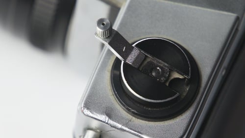 Vintage Camera Film Rewind Close-Up