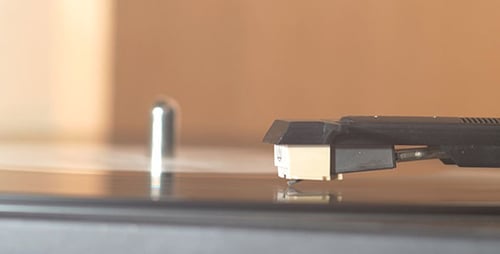 Close Up of a Record Player Playing Vinyl