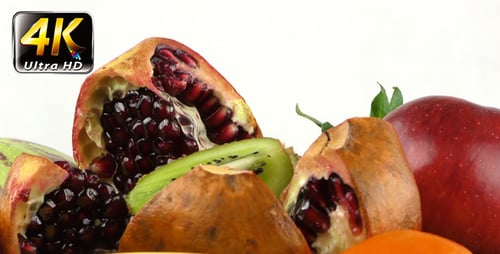 Close Up of Fresh Fruits on White Background