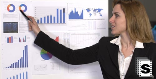 Professional Woman Giving a Business Presentation in Office