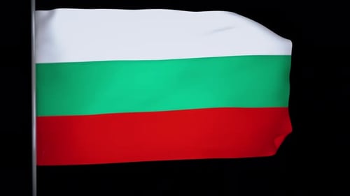 Bulgaria Flag Waving Realistic 3D Animation
