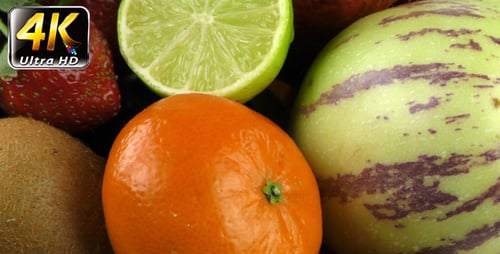 Close Up of Colorful Ripe Fresh Fruits