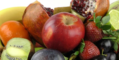 Fresh Variety of Colorful Fruits in Bowl