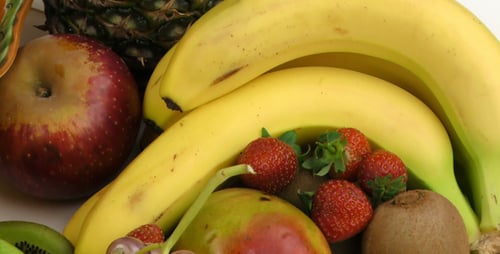 Fresh and Colorful Assortment of Fruits Close-Up