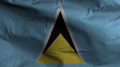 Waving Fabric Flag of Saint Lucia Loop