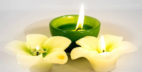 Flower Candles Burning