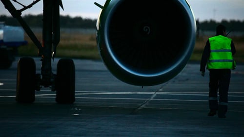 Vor dem Flug.