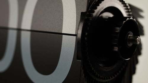 Flip Clock Counting Seconds in Close Up View