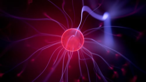 Glowing Plasma Ball with Electrical Discharges