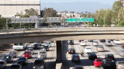 Traffic On Freeway In Downtown Los Angeles 1
