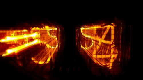 Abstract Glowing Light Display Counting Upwards