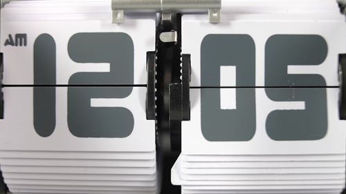 Numbers Change on a White Flip Clock