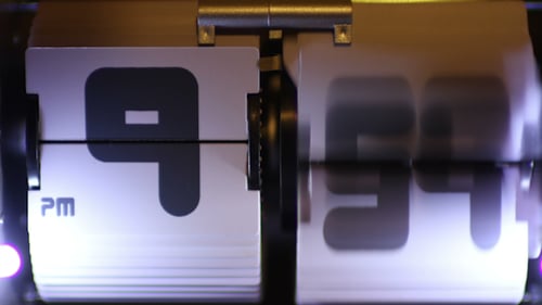 Flip Clock Displaying Time Changing