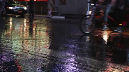 Times Square Rainy Night Manhattan 1