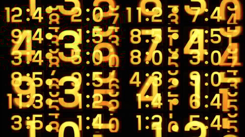 Abstract Digital Clocks Constantly Changing Numbers