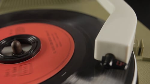 Record Spinning on a Vintage Turntable