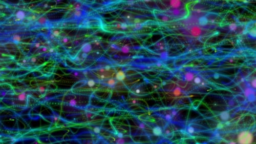 Dynamic Swirling Particle Lines Abstract Background Loop