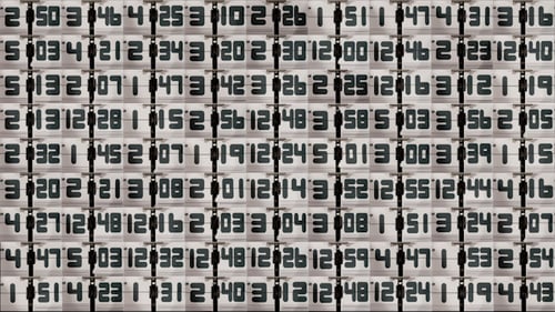 Flipping Number Boards Displaying Various Numbers