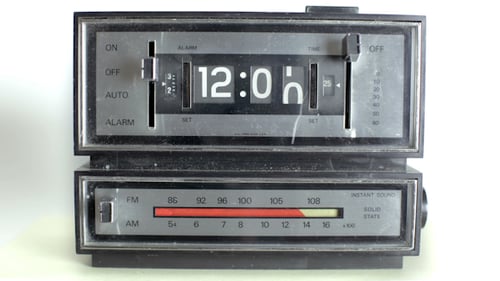 Flip Clock Radio Shows Time Passing