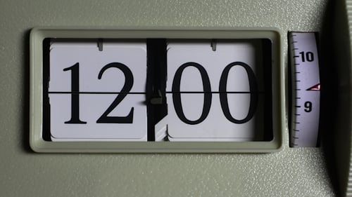 Flip Clock Counting Time in Close Up Footage