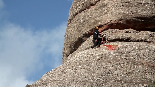 Rock Climbers Montserrat Mountain Range Spain 3