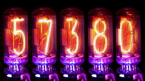 Glowing Nixie Tubes Display Numbers