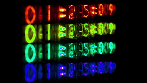 Bright Nixie Tube Clocks Counting Forward