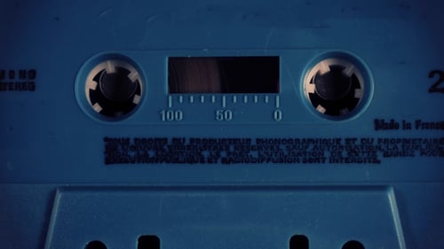 Close Up of Vintage Audio Cassette Tapes