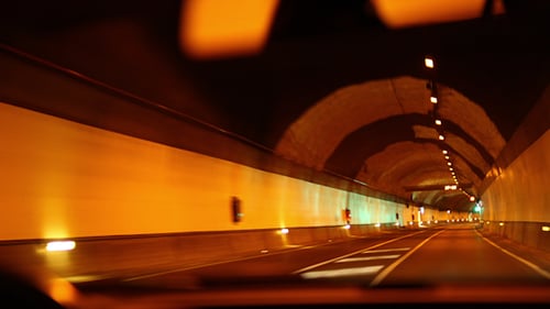 Timelpase Driving Through Tunnel Lights 4k 3