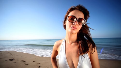 Beautiful Woman Beach Sea Fun 19