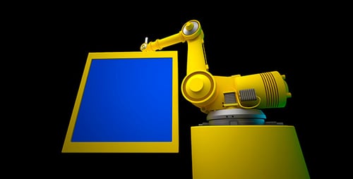 Robotic Arm Holding a Blue Screen Animation