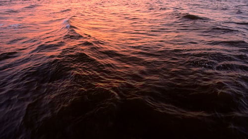 Beautiful Ocean Waves at Sunset or Sunrise