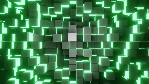 Green Lime Cubic Background Vj Loop HD