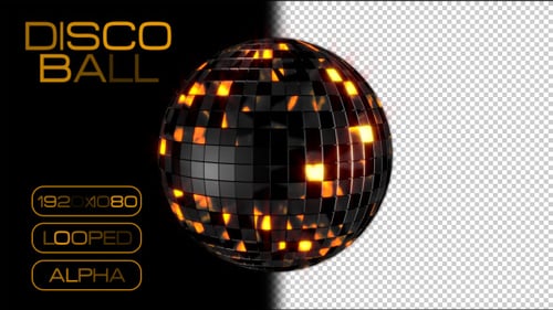 Seamless Loop Disco Ball Animation with Alpha Channel