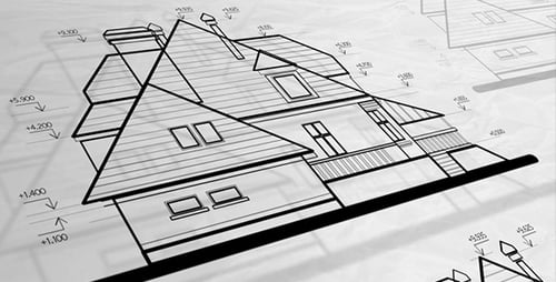 Animierte Illustration architektonischer Themen 3