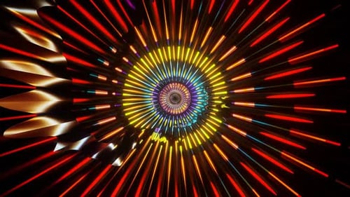 Tunnel Vj Loop Rainbow Rays 02