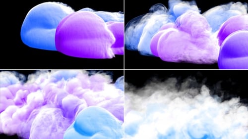 Colorful Fluid Smoke Element with Alpha Channel