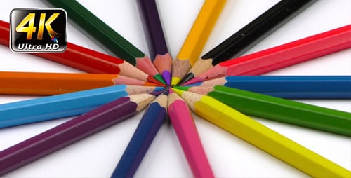 Colorful Pencils Arranged in a Star Pattern