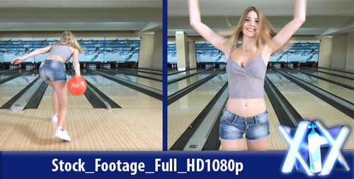 Young Woman Playing Bowling