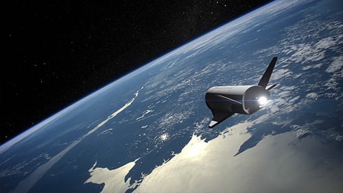 Futuristic Space Shuttle Orbiting Earth 3D Animation