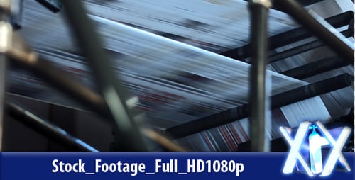 Industrial Printing Machine Cylinders Rotate in Factory