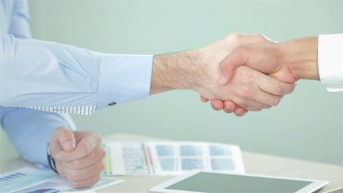 Successful Business Handshake in an Office Setting