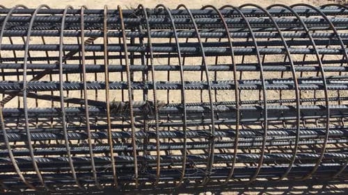 Bridge Construction Under Performing The Steel Reinforcement Of Piling Work