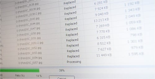 Files being Processed on a Computer Screen