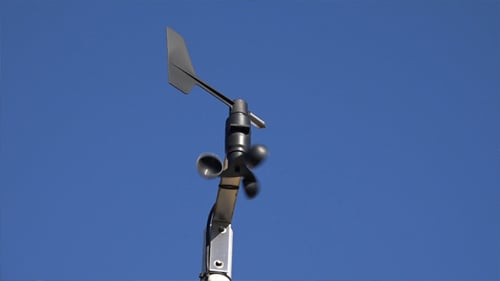 Weather Vane Spinning against a Clear Blue Sky