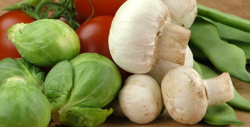 Fresh Raw Vegetables on Wooden Surface