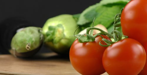 Fresh Vegetables Piled on Wooden Surface
