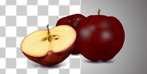 Red Apple With Leaf And Slice