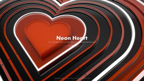 Pulsing Geometric 3D Hearts Animation Loop