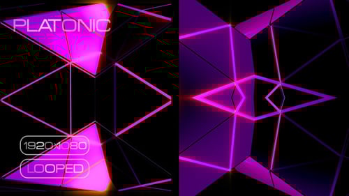 Abstract Neon Geometric Looping Tunnel Background